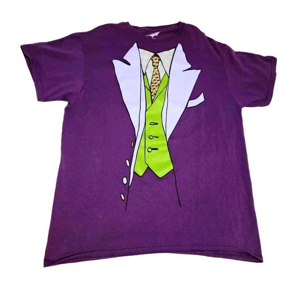 Joker Dark Knight T Shirt Mens Large Batman Suit Costume Purple Halloween DC